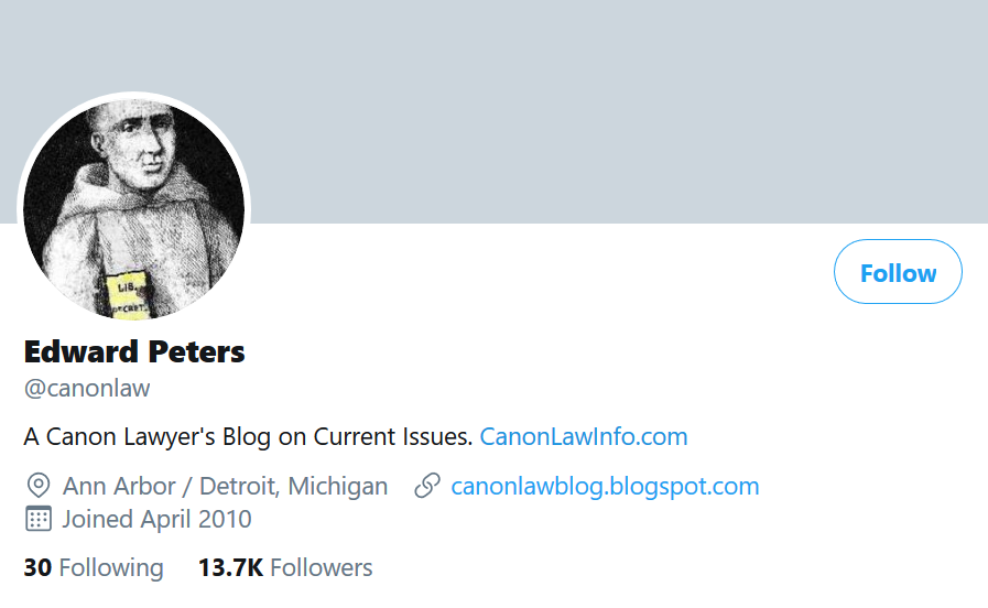 Canon Peters shows he does not know basic principles of Canon Law