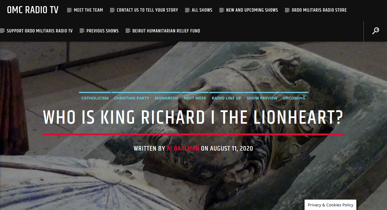 The life of King Richard the Lionheart