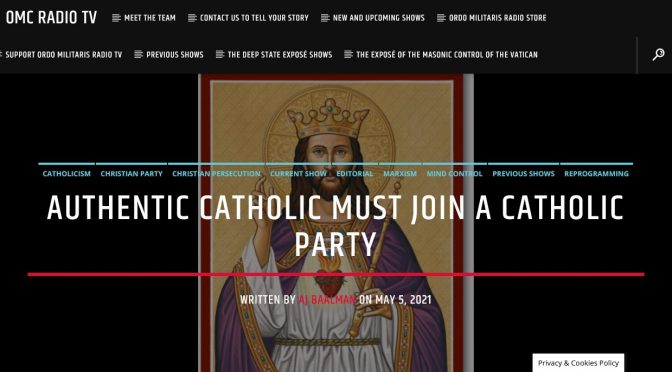 An Authentic Catholic knows he must join a true Catholic Political Party