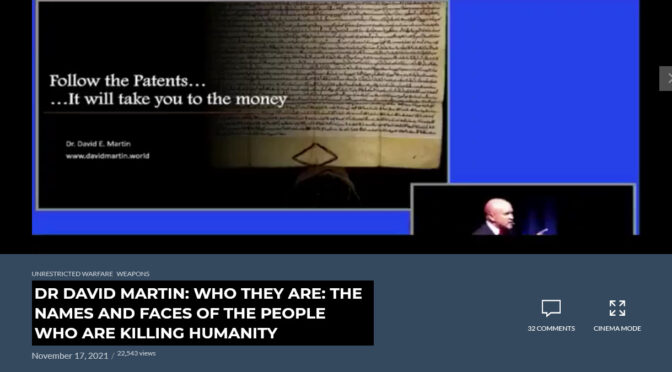 Dr. David Martin: Who are the Faces of those Genociding Humanity