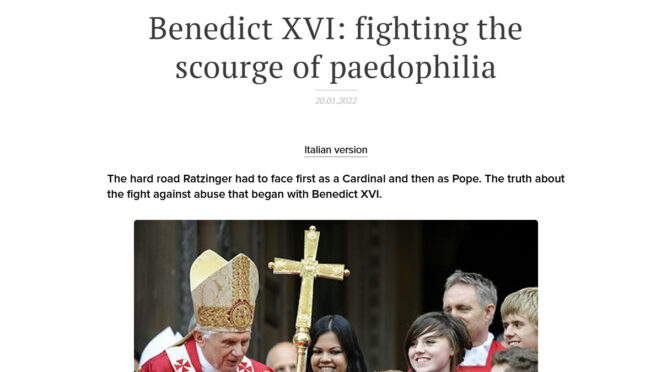 Benedict XVI did nothing to stop pedophiles? No, quite the contrary…