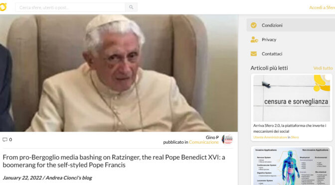 Andrea Cionci: The Crude attack on Pope Benedict XVI recoils upon Bergoglio