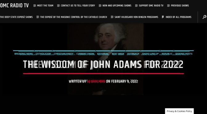 Br. Bugnolo interviews grand-nephew of President John Adams: Wisdom for our Times