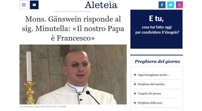Hit piece at Aleteia claims “Ganswein” letter authentic, Cionci responds with devastating blow
