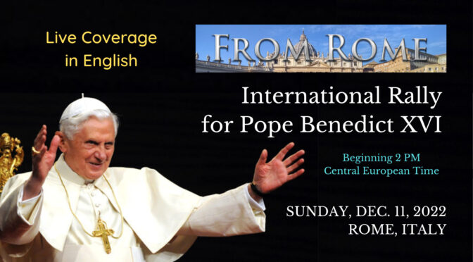 LIVE COVERAGE — POPE BENEDICT XVI RALLY — DEC. 11, ROME ITALY