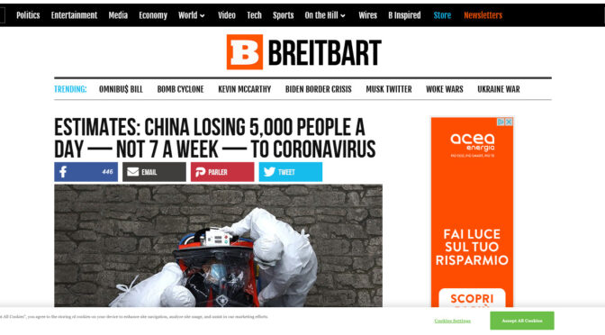 Breitbart is on the take from the WEF