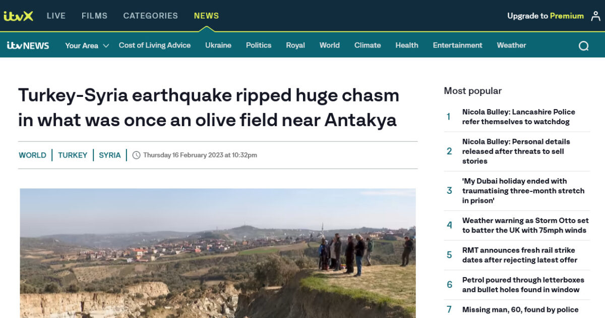 41,732 Killed in recent Turkey/Syria Earthquake From Rome