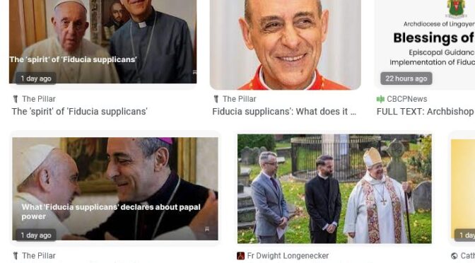 A List of Apostate Bishops in the Catholic Church, approving of Fiducia Supplcians