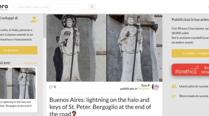 ARGENTINA: Lightning from Heaven proves Bergoglio was validly elected on Jan. 30, 2023