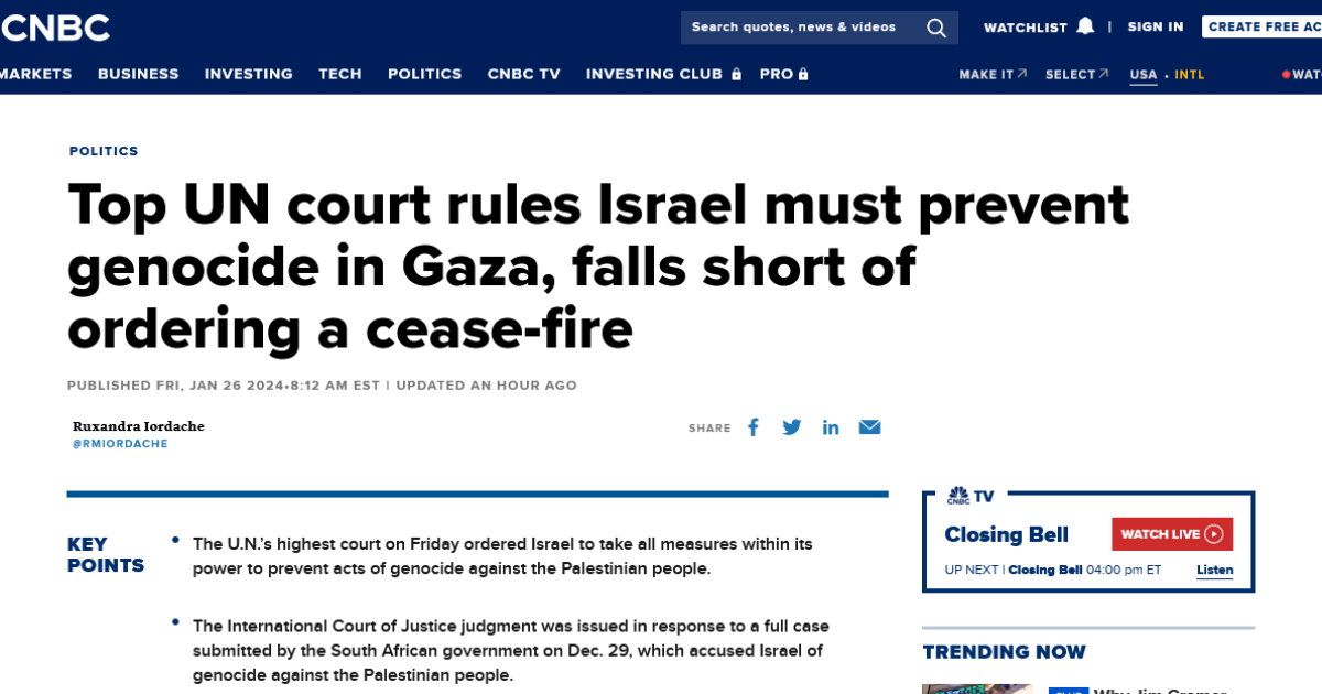 NETHERLANDS: International Court orders Israel to stop their genocide ...