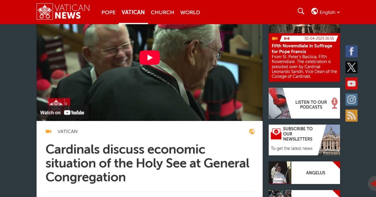 In 7th General Congregation, Cardinals air Financial Problems of ...