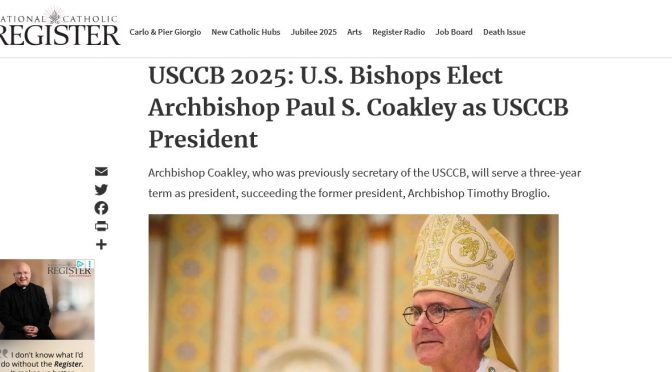 U.S. Bishops elect Contraception Charity Fraud Defender